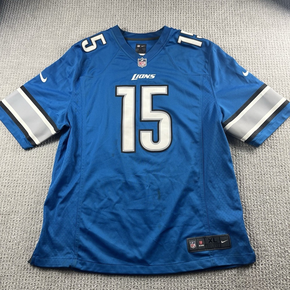Nike Detroit Lions Jersey Golden Tate III #15 NFL On Field Men's XL Blue